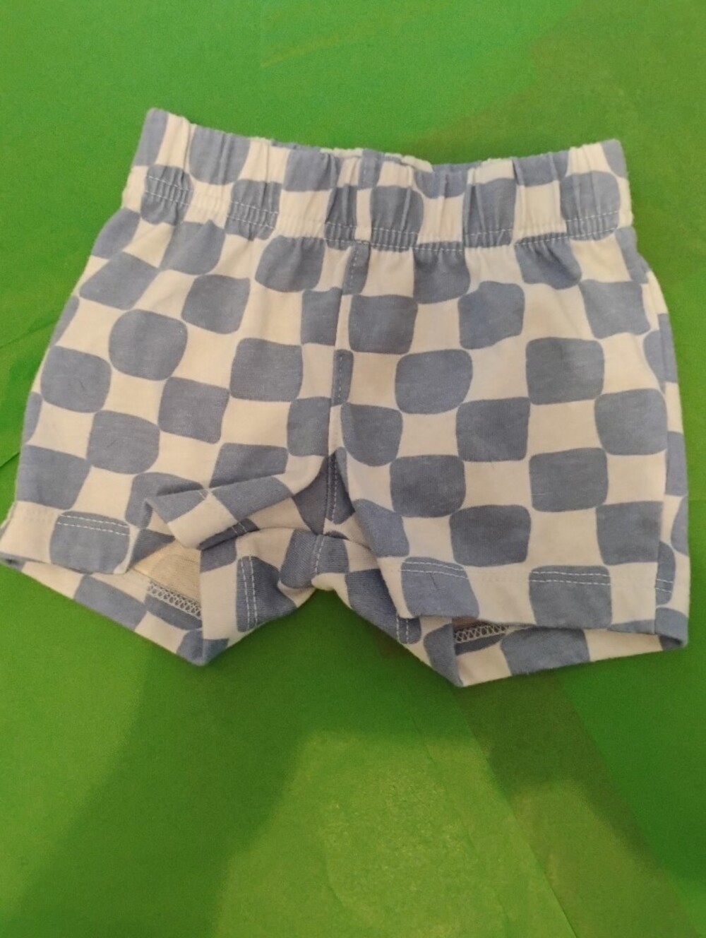 Garanimals Blue and White Check Elastic-Waist Baby Shorts